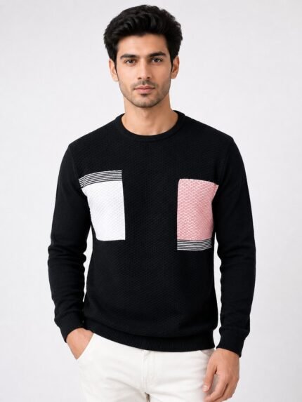 Classic Black Plain Full Sleeve T-Shirt for Men