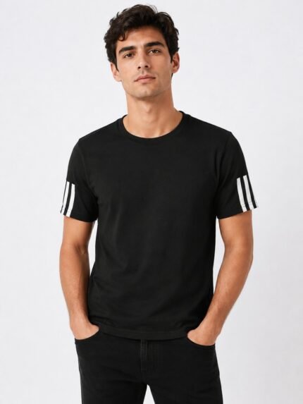 Sport Black Half T-Shirt Gym & Casual Wear