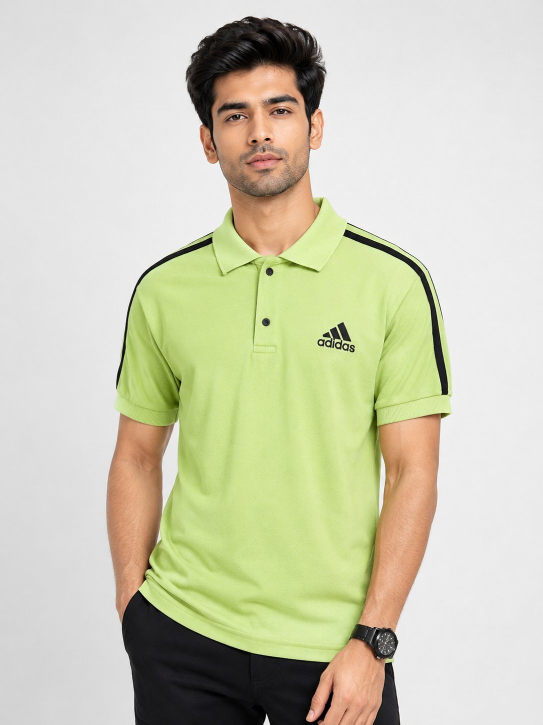 Lime Green Plain Polo T-Shirt for Men | Trendy & Comfortable Lime Green Plain Polo T-Shirt for Men | Trendy & Comfortable