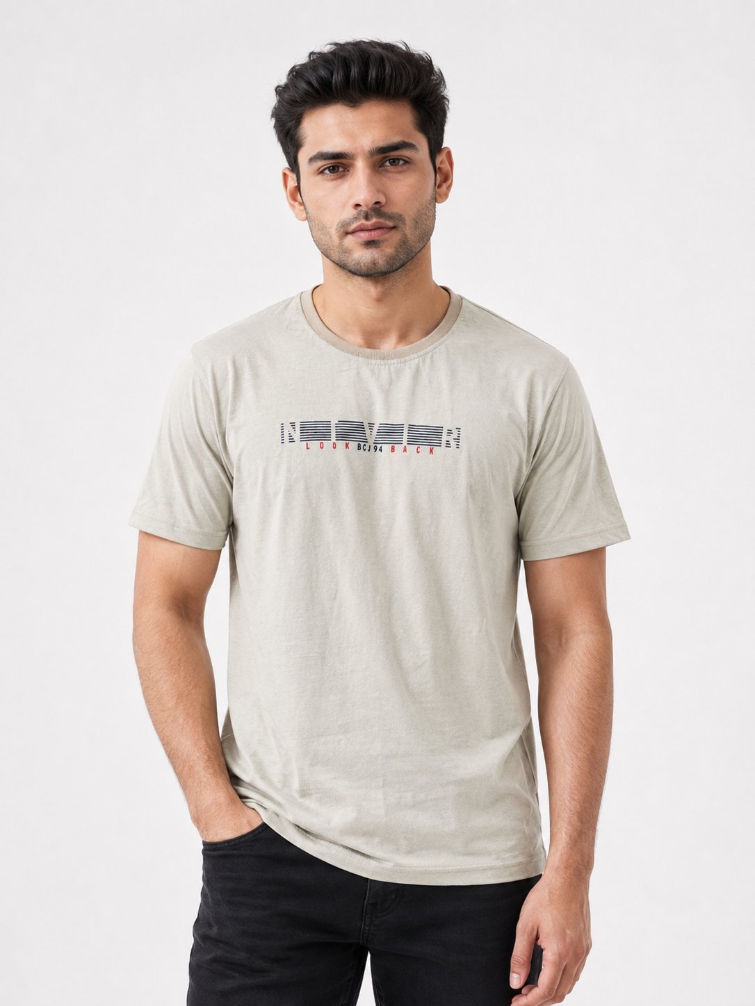 Premium Cream Plain Half T-Shirt for Men Premium Cream Plain Half T-Shirt for Men
