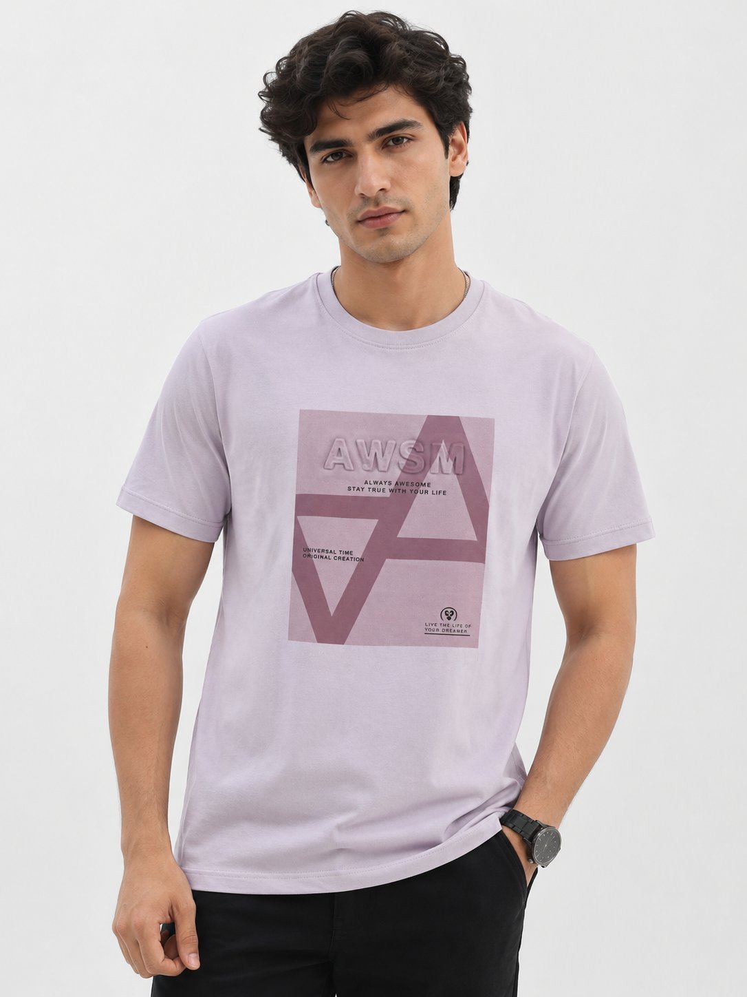 Printed Lite Pink Half T-Shirt Trendy Summer Wear Printed Lite Pink Half T-Shirt Trendy Summer Wear