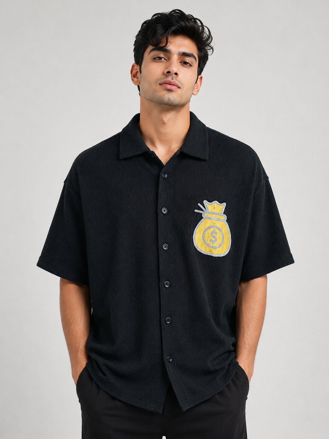 Classic Navy Blue Oversize Shirt for Men & Premium Classic Navy Blue Oversize Shirt for Men & Premium