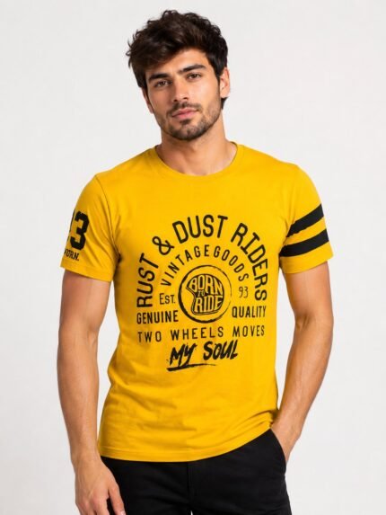 Premium Cotton Yellow Half T-Shirt Summer Essential