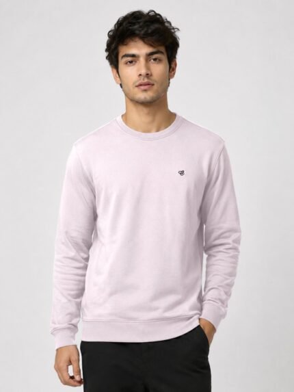 Men's Baby Pink Plain Full T-Shirt Trendy Pastel Shade