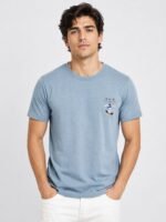 Lite Grey Back Print Half T-Shirt for Men