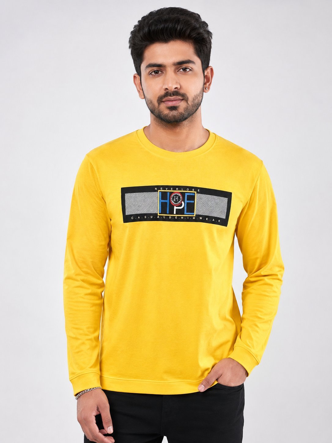 Premium Yellow Print Full T-Shirt for Men Premium Yellow Print Full T-Shirt for Men