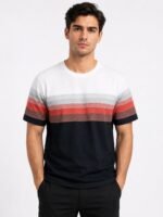 White Stripe Half Tshirt For Men Nautical Style