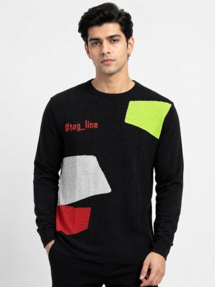 Plain Black Full Sleeve T-Shirt for Men