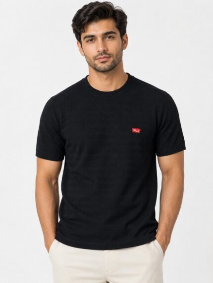 Trendy Matte Black Half Sleeve T-Shirt Premium