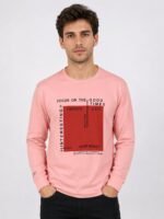 Lite Pink Printed Full T-Shirt for Men Trendy Casual Wear