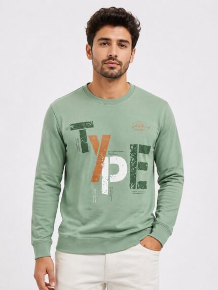 Green Printed Men's T-Shirt | 100% Cotton