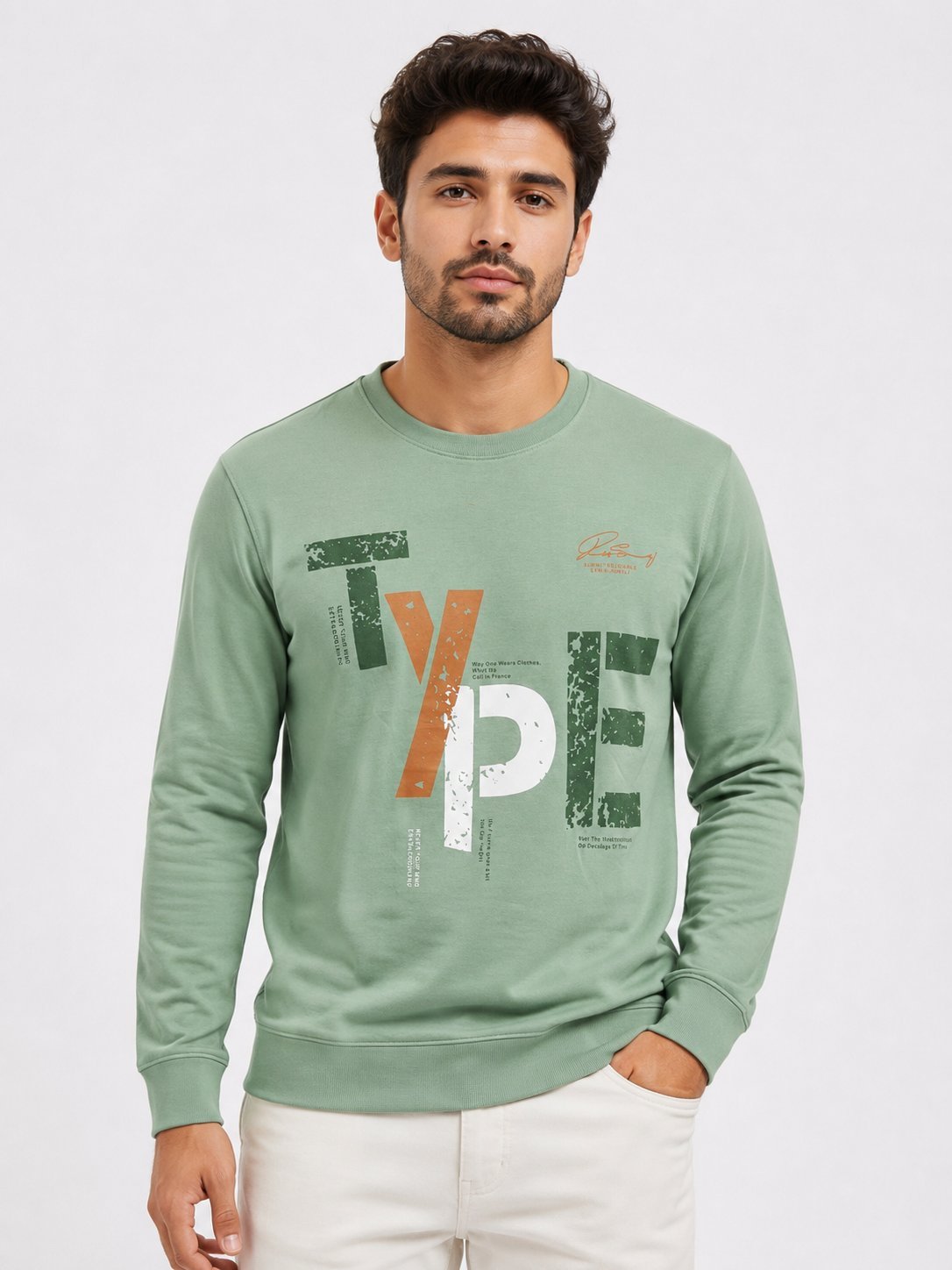 Green Printed Men's T-Shirt | 100% Cotton Green Printed Men's T-Shirt | 100% Cotton