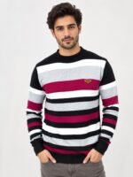 Trendy Pink Stripe classic Full T-Shirt for Men