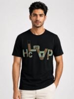 Men's Black Printed Half Sleeve T-Shirt Graphic Designs