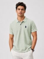 Plain Lite Green Polo T-Shirt for Men | Fresh & Trendy