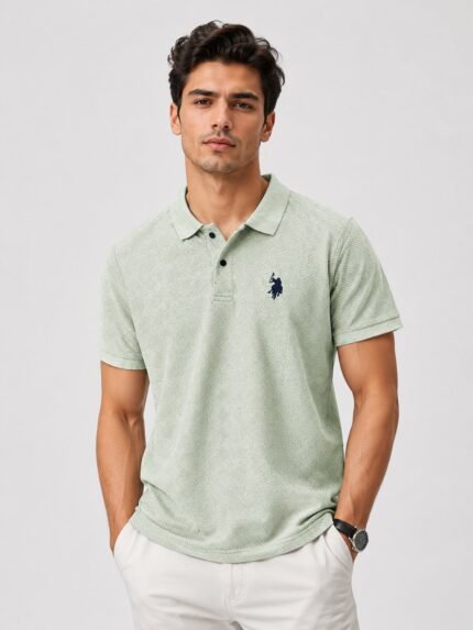 Plain Lite Green Polo T-Shirt for Men | Fresh & Trendy