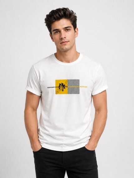 Charlee White Printed Half T-Shirt Trendy Casual Wear