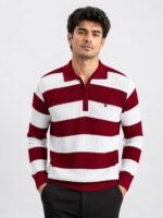 `Stylish Red Stripe Full T-Shirt for Men Classic Style