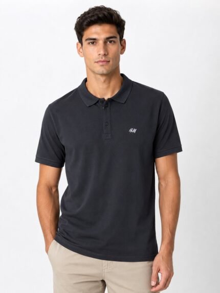 Stylish Dark Grey Polo T-Shirt for Men Slim Fit