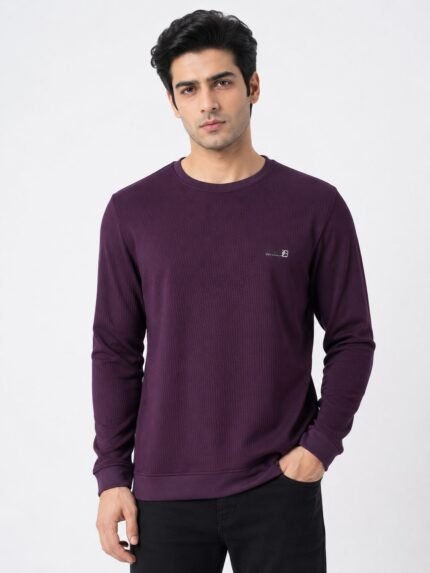 Stylish Dark Purple Full Sleeve T-Shirt Trendy & Comfortable