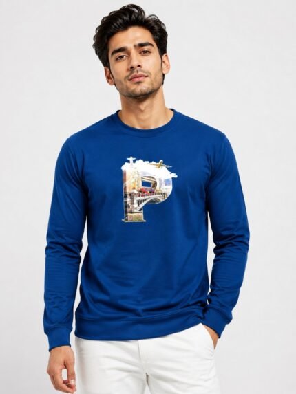 Royal Blue Full Sleeve T-Shirt for Men Premium Imported