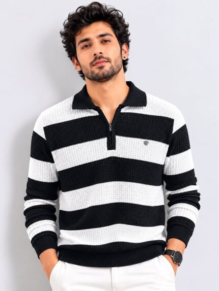 Stylish Black Stripe Full T-Shirt for Men Timeless