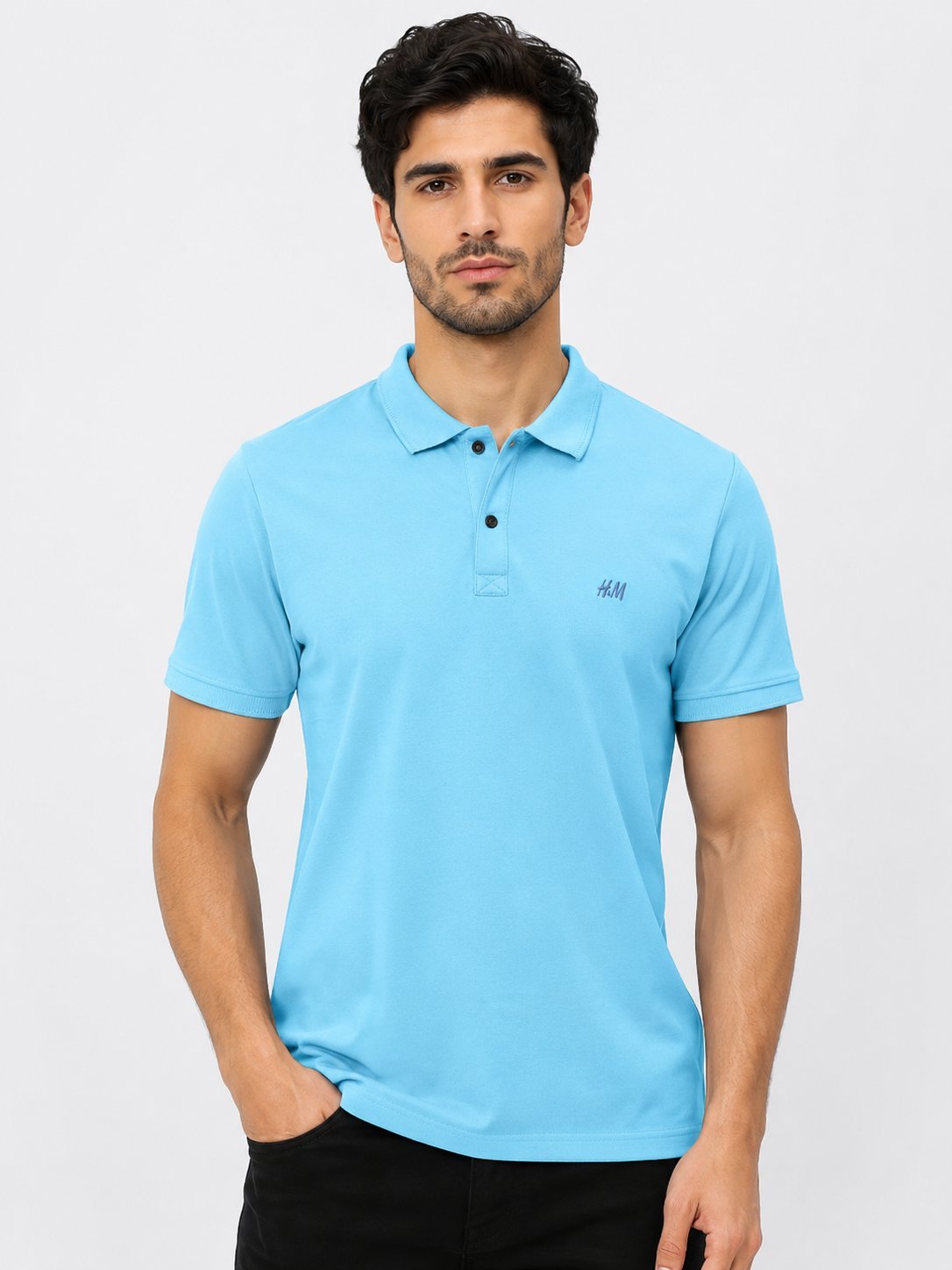Stylish Sky Blue Plain Polo T-Shirt for Men Slim Fit Stylish Sky Blue Plain Polo T-Shirt for Men Slim Fit