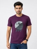 Half Dark Purple T-Shirt for Men | Stylish Casual Wear