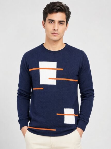 Blue Plain Full Sleeve T-Shirt for Men