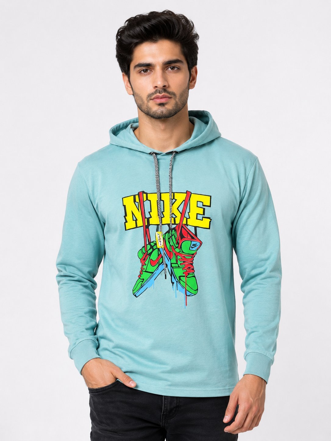 Light Green Printed Hoodies for Men | Fresh Styles Light Green Printed Hoodies for Men | Fresh Styles