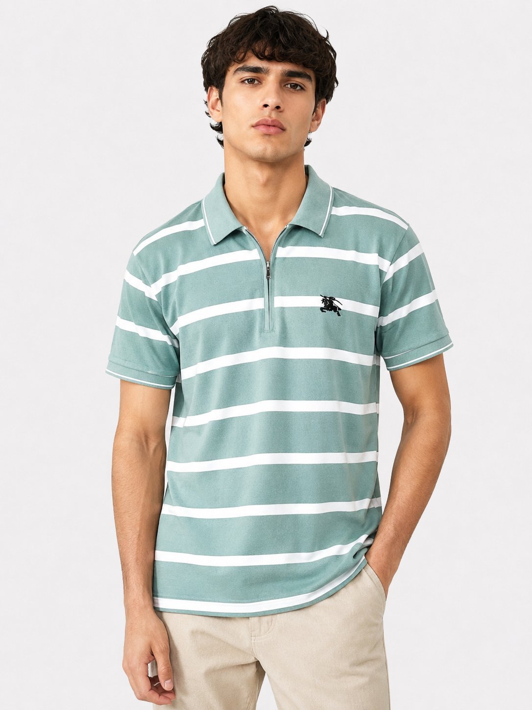Trendy Lite Green Polo Half T-Shirt for Men Casual Wear Trendy Lite Green Polo Half T-Shirt for Men Casual Wear