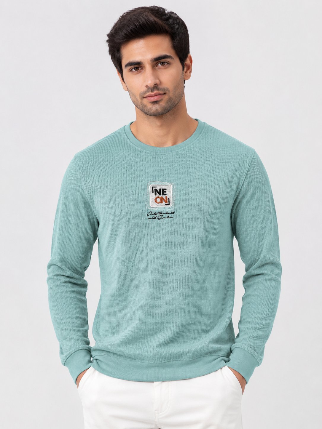 Lite Green Printed Full Sleeve T-Shirt Trendy & Comfortable Lite Green Printed Full Sleeve T-Shirt Trendy & Comfortable