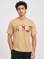Printed Orange Half T-Shirt for Men | Vibrant Designs