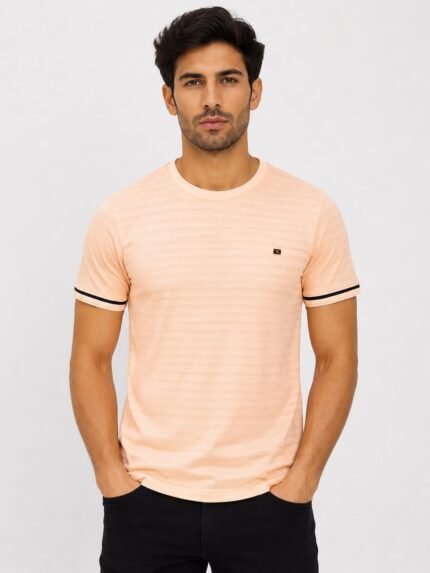 Plain Lite Pink Half Tshirt for Men & Stylish