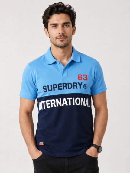 Sky Blue Half Sleeve Polo T-Shirt for Men