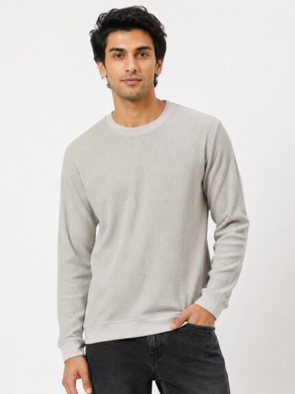 Men's Stylish Plain Full Sleeve T-Shirt - Premium Cotton