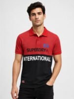 Red Black Polo Half Sleeve T-Shirt for Men