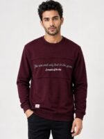 Men's Wine Printed Full T-Shirt - Slim Fit