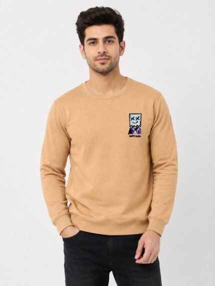 Trendy Orange Back Print Full T-Shirt for Men
