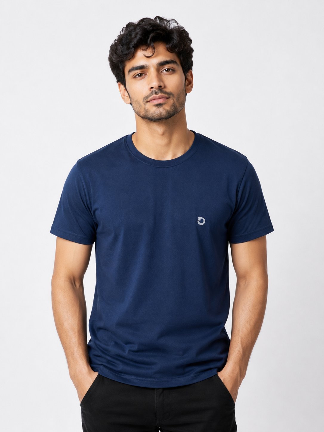 Navy Blue Plain Half Sports Tshirt for Men Navy Blue Plain Half Sports Tshirt for Men