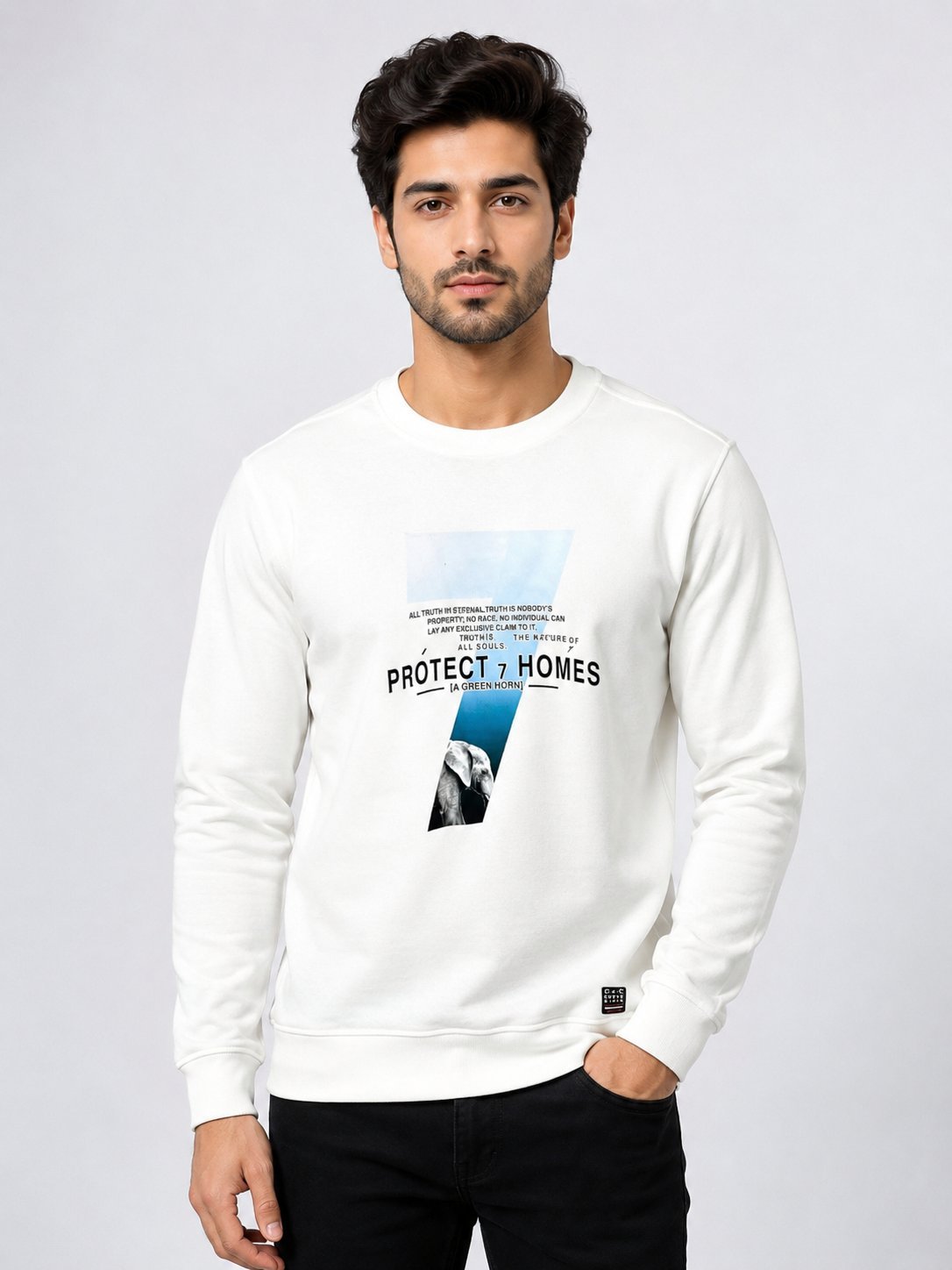 Men’s White Printed Full T-Shirt Stylish & Comfortable Men’s White Printed Full T-Shirt Stylish & Comfortable