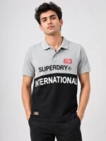 Grey Black Half Sleeve Polo T-Shirt for Men