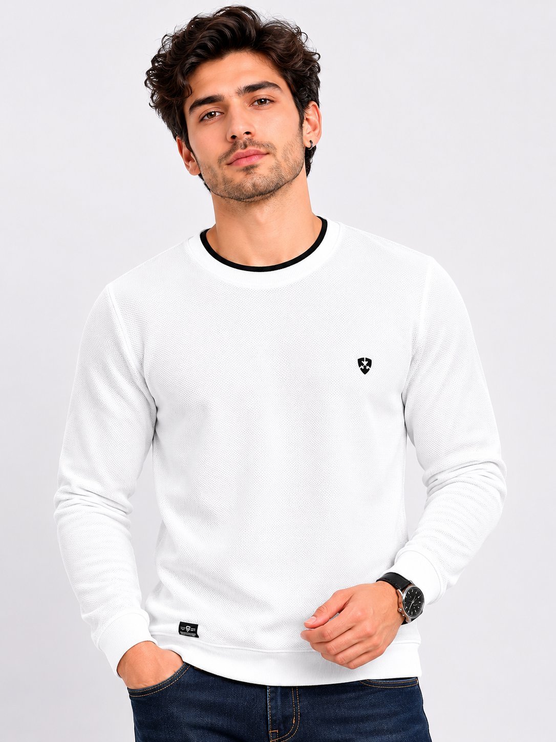 White Plain T-Shirt for Men Classic Wardrobe Essential White Plain T-Shirt for Men Classic Wardrobe Essential
