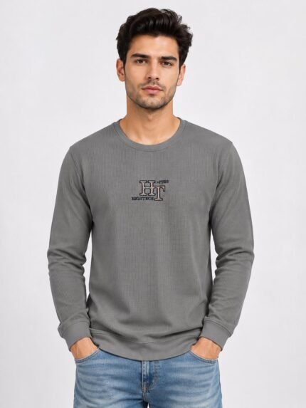 Classic Dark Grey Plain T-Shirt Versatile Essential