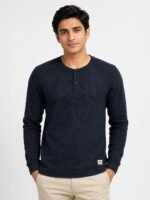 Navy Blue Plain Full T-Shirt for Men Essential Wardrobe Basic
