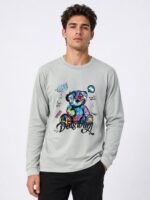 Classic Lite Grey Full Printed T-Shirt for Men