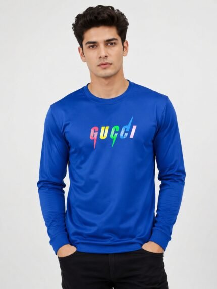 Stylish Royal Blue Full Sleeve T-Shirt for Men Premium Imported
