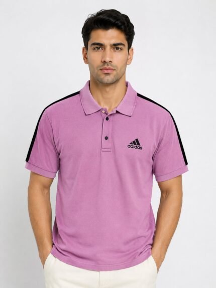 Pink Half Plain Polo T-Shirt for Men | Stylish & Comfortable