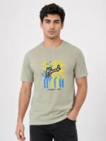 Stylish Printed Lite Yellow Half T-Shirt | Summer Fresh Look