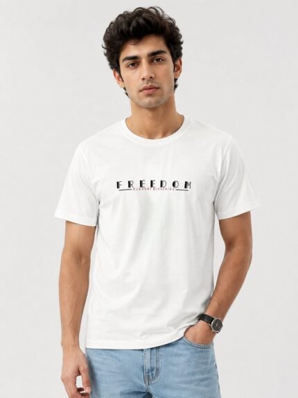 Premium White Plain Half T-Shirt for Men